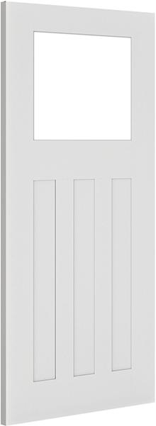 Cambridge (shaker style) White Primed Door with Clear Glass (18mm Lippings)